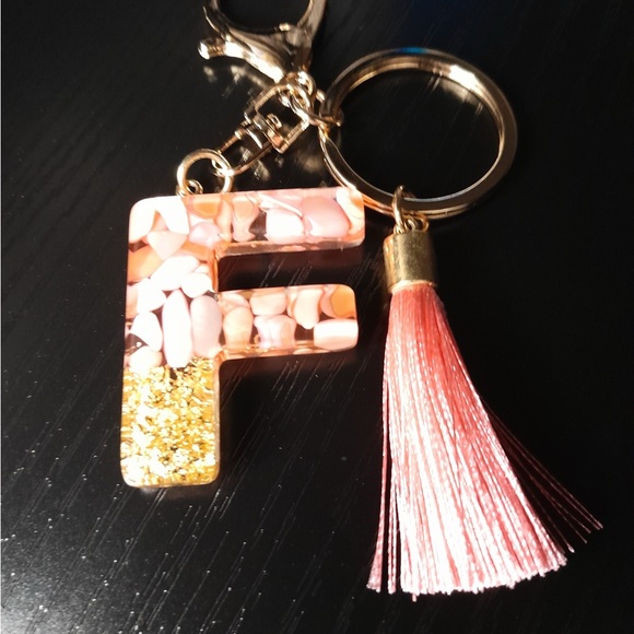 Initial Keychain with Tassel / Bag Charm “F” NIP - Picture 5 of 7